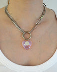 Collier coeur Crush - Rose & argenté