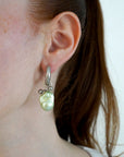 Baroque Green Earrings - Silver
