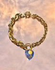 Crush Heart Necklace - Blue & Gold