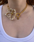 Collier Pearly daisy - doré