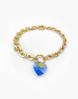 Crush Heart Necklace - Blue & Gold