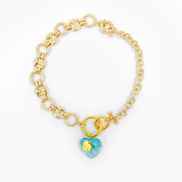 Collier coeur Crush - Aqua