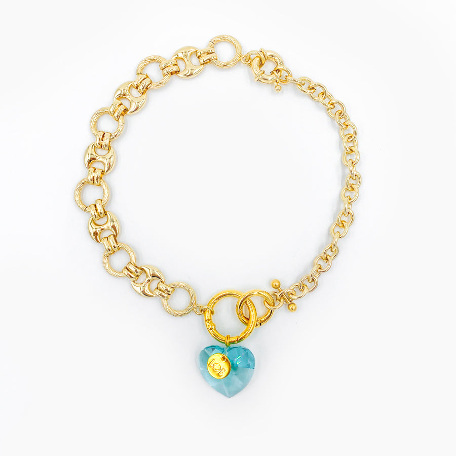 Collier coeur Crush - Aqua