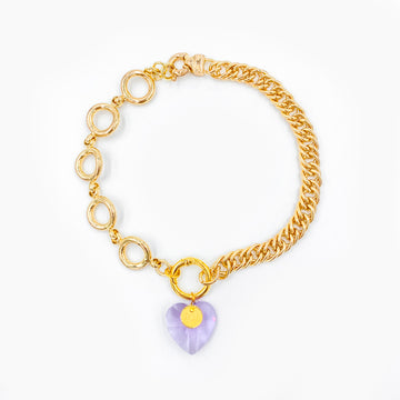 Collier coeur Crush - Lilas
