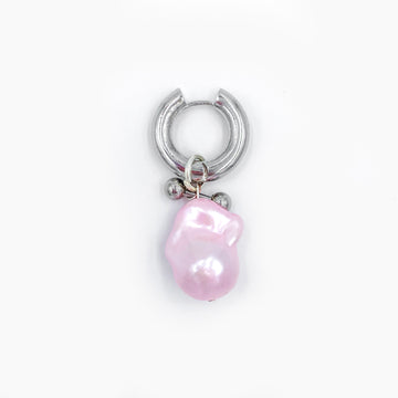 Mono boucle Baroque Pink - Argentée