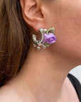 Flora single earring - silver 