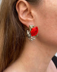 Flora single earring - silver 