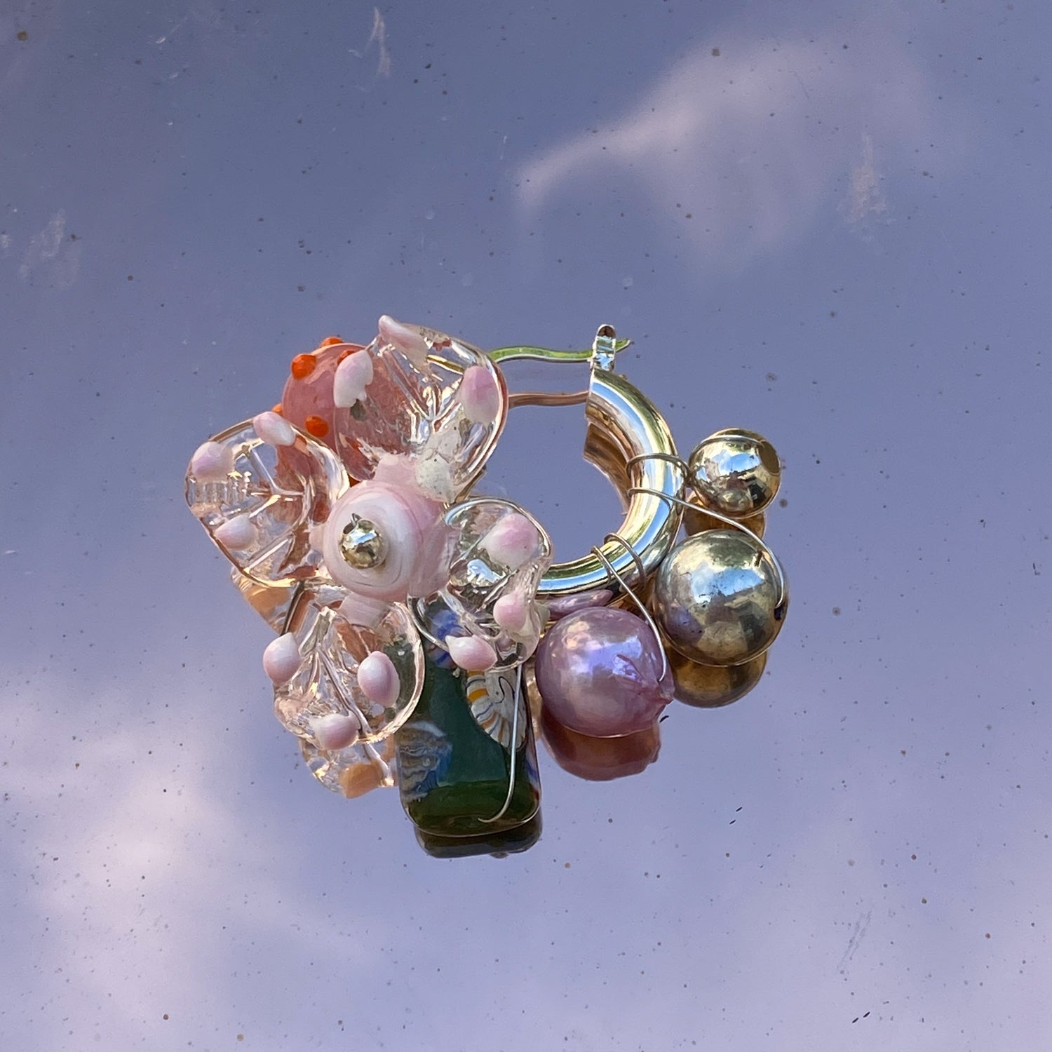 Flora single earring - silver 