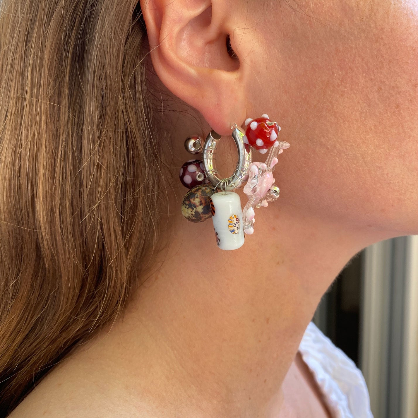 Flora single earring - silver 