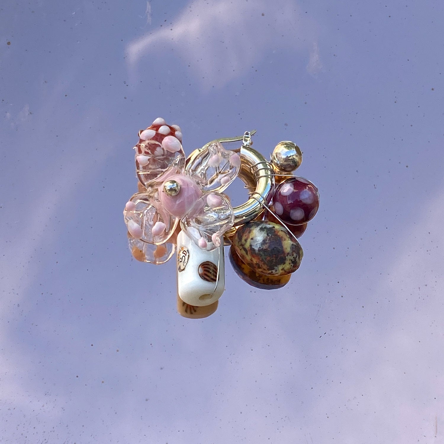 Flora single earring - silver 
