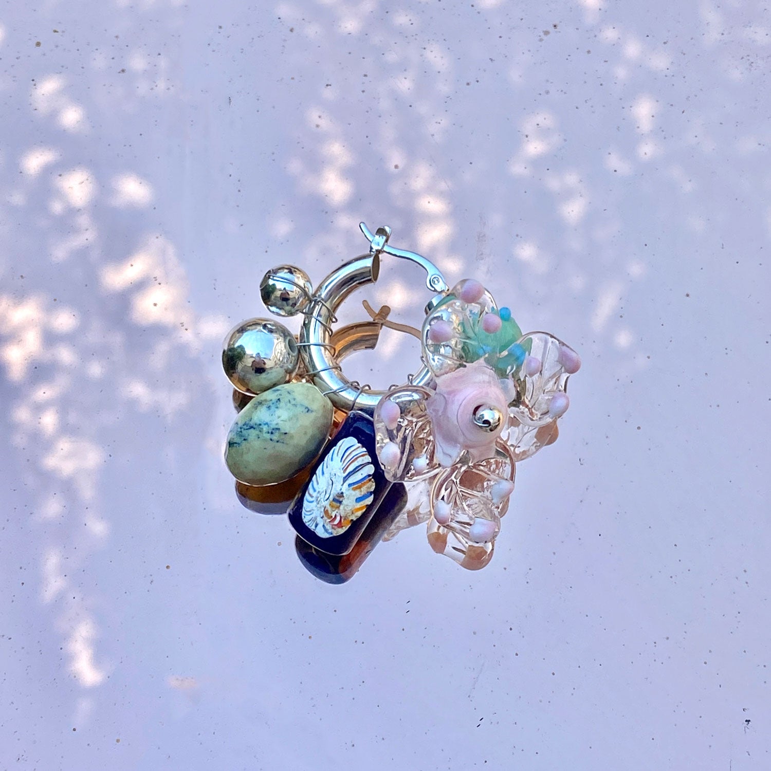 Flora single earring - silver 