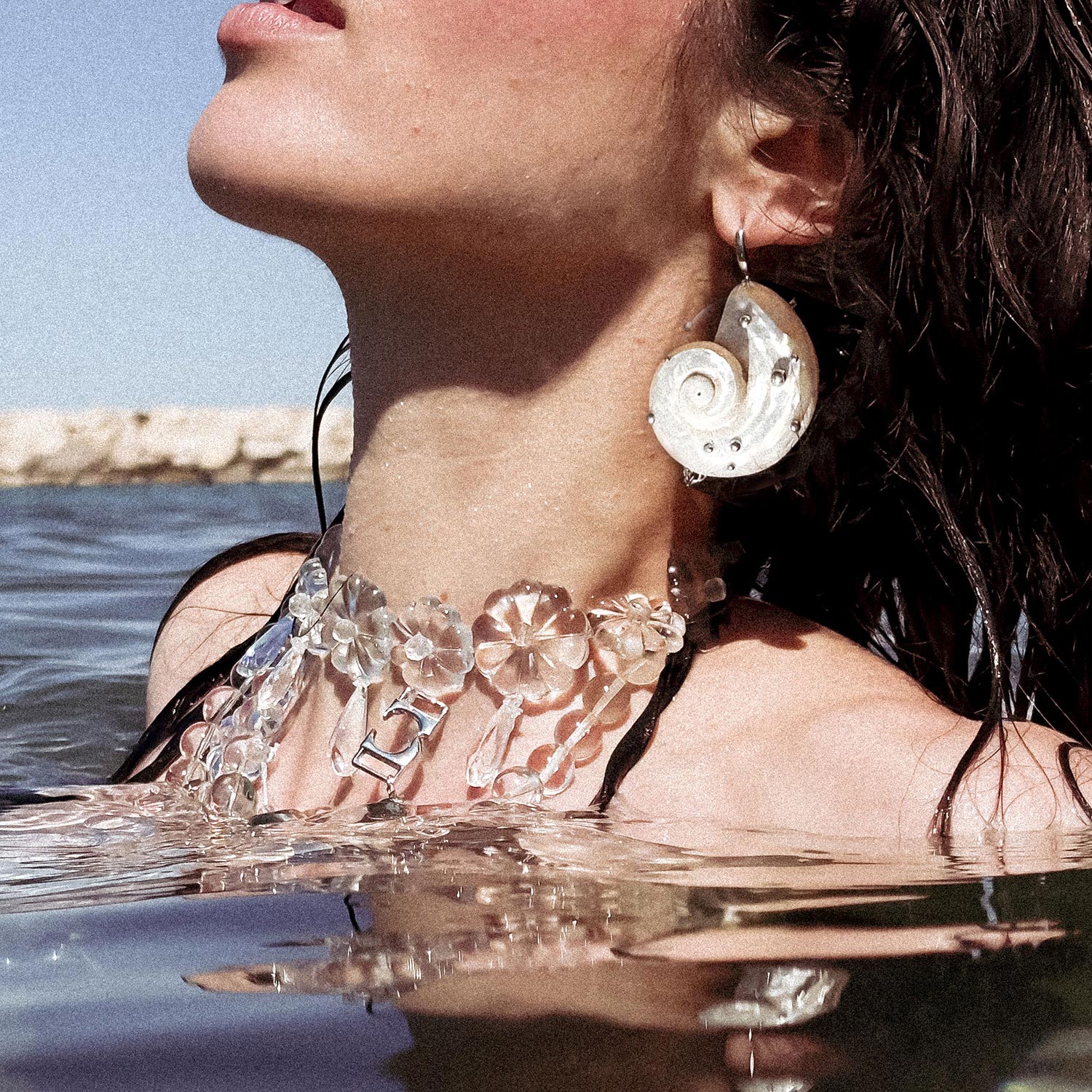 Flora single earring - silver 