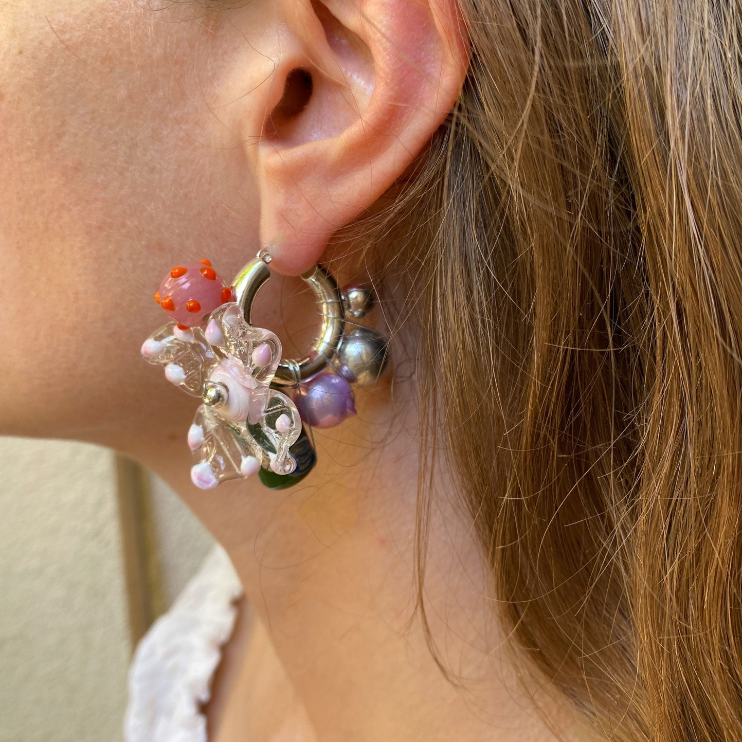 Flora single earring - silver 