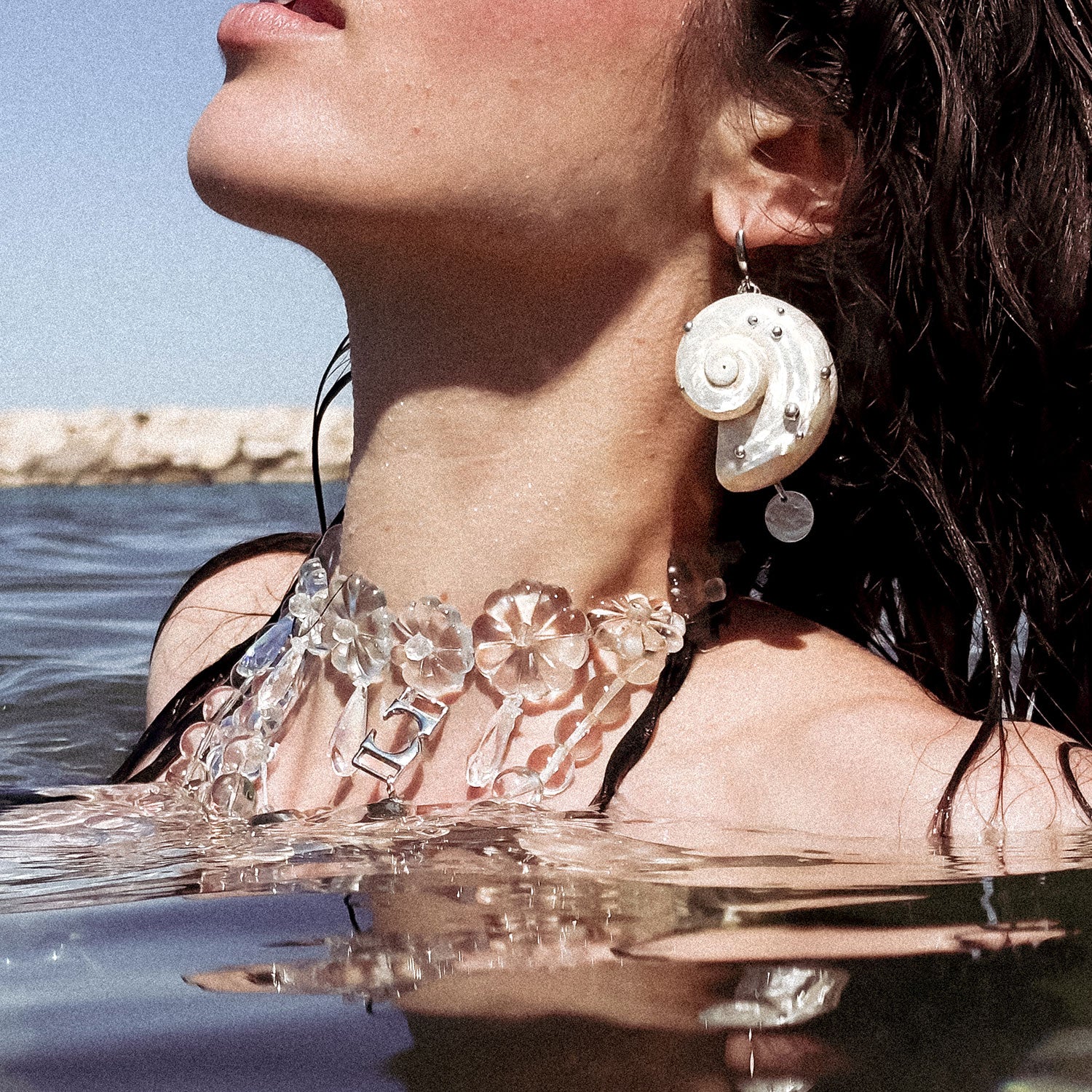 Flora single earring - silver 