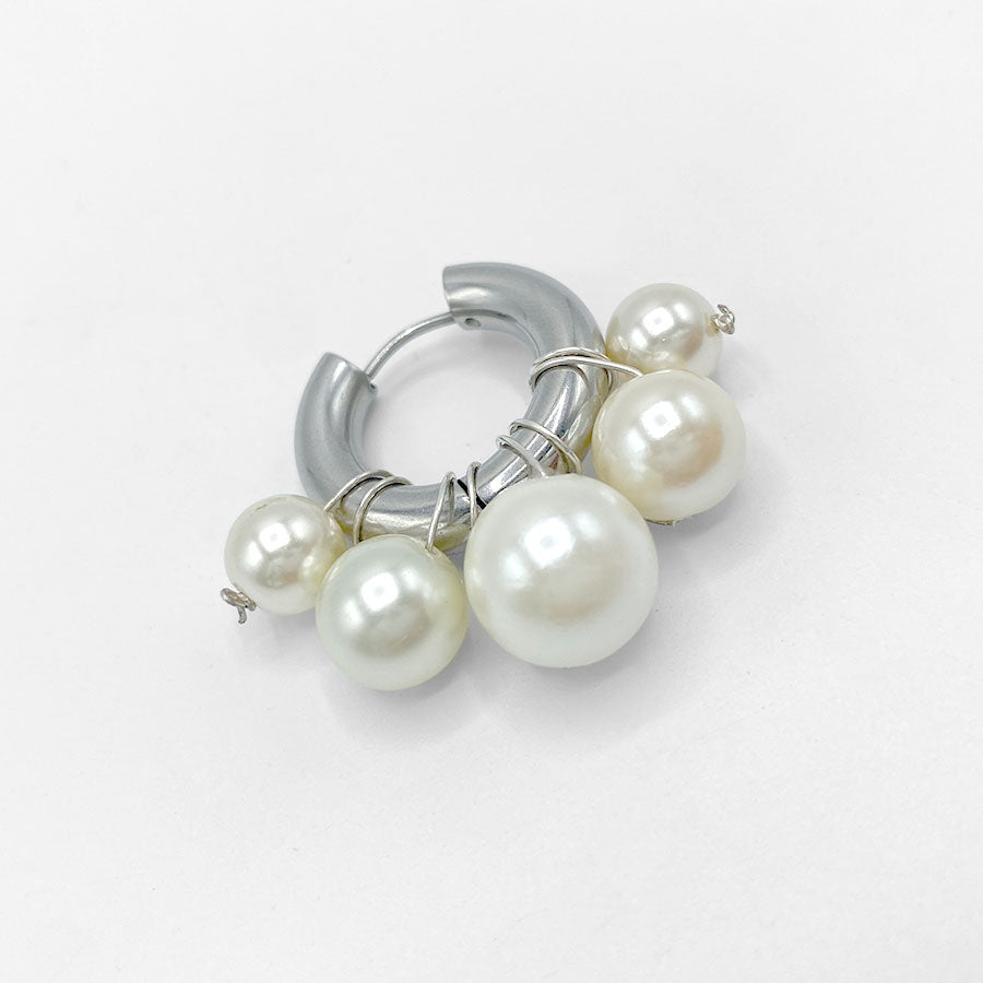 Mono boucle Silver Pearls