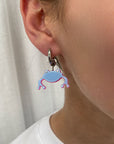 Boucles d'oreilles Techno Blue Frog