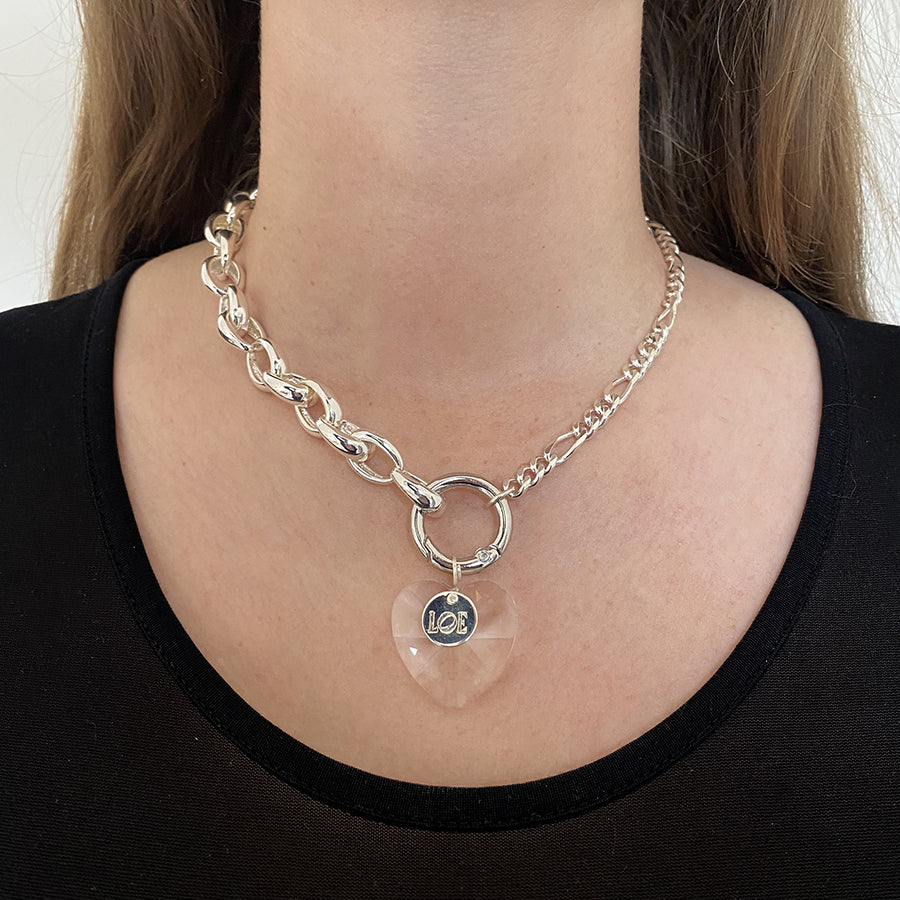 Collier coeur Crush - Cristal