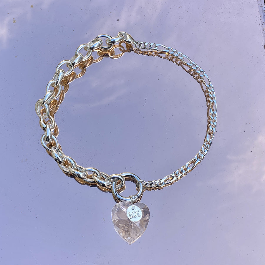 Collier coeur Crush - Cristal