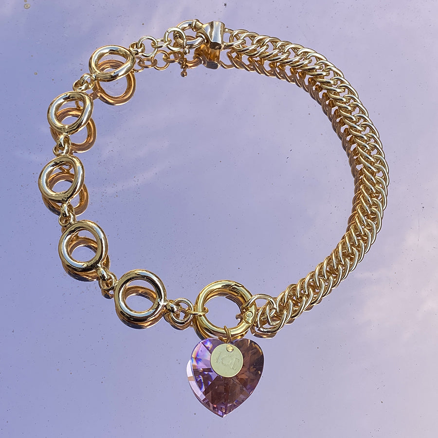 Collier coeur Crush - Lilas