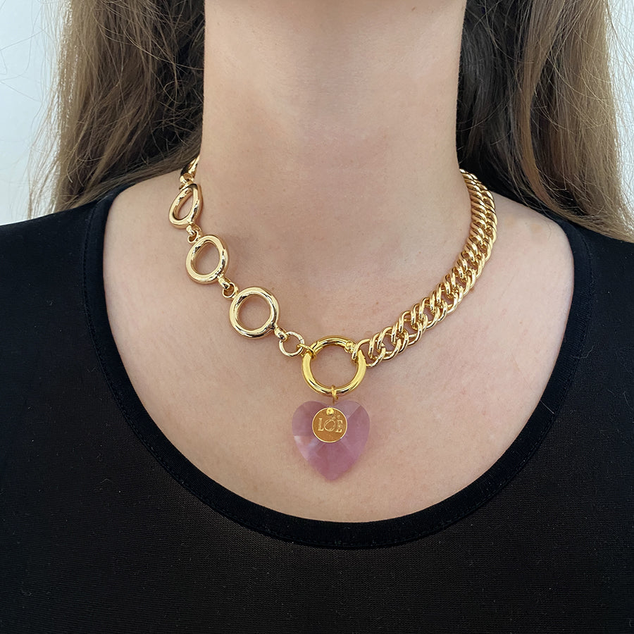 Collier coeur Crush - Lilas