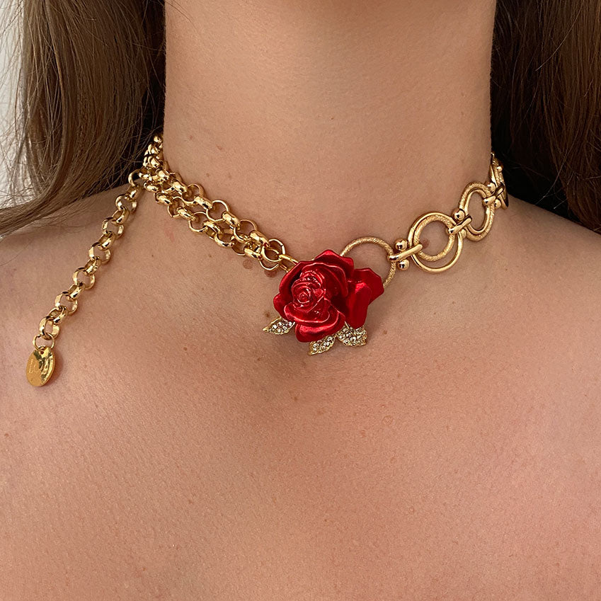 Collier Red Lip Gold