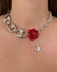 Collier Red Lip Silver