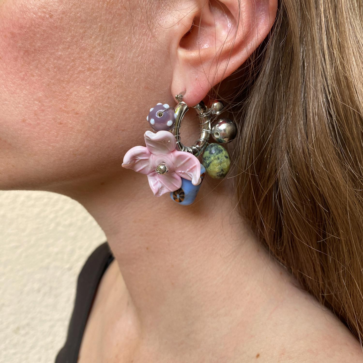 Flora single earring - silver 