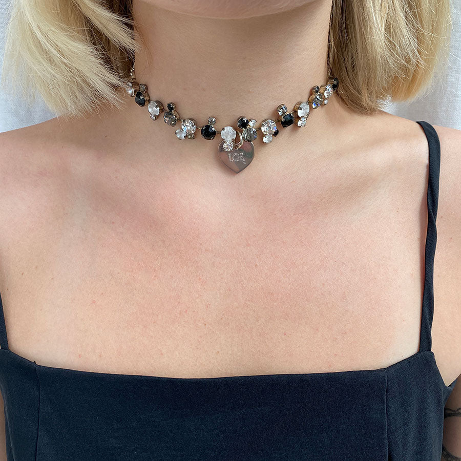 Collier choker 'Diamant sur canapé'