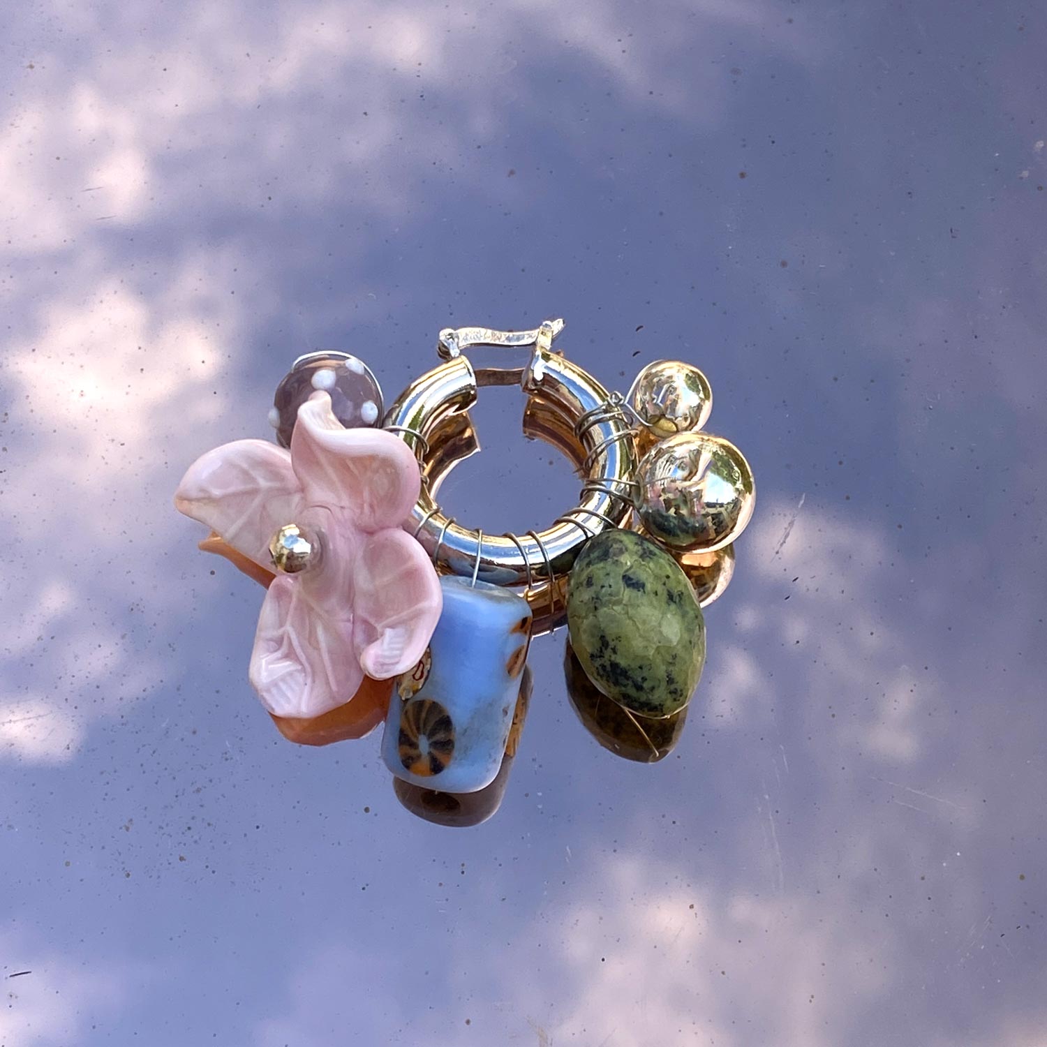 Flora single earring - silver 