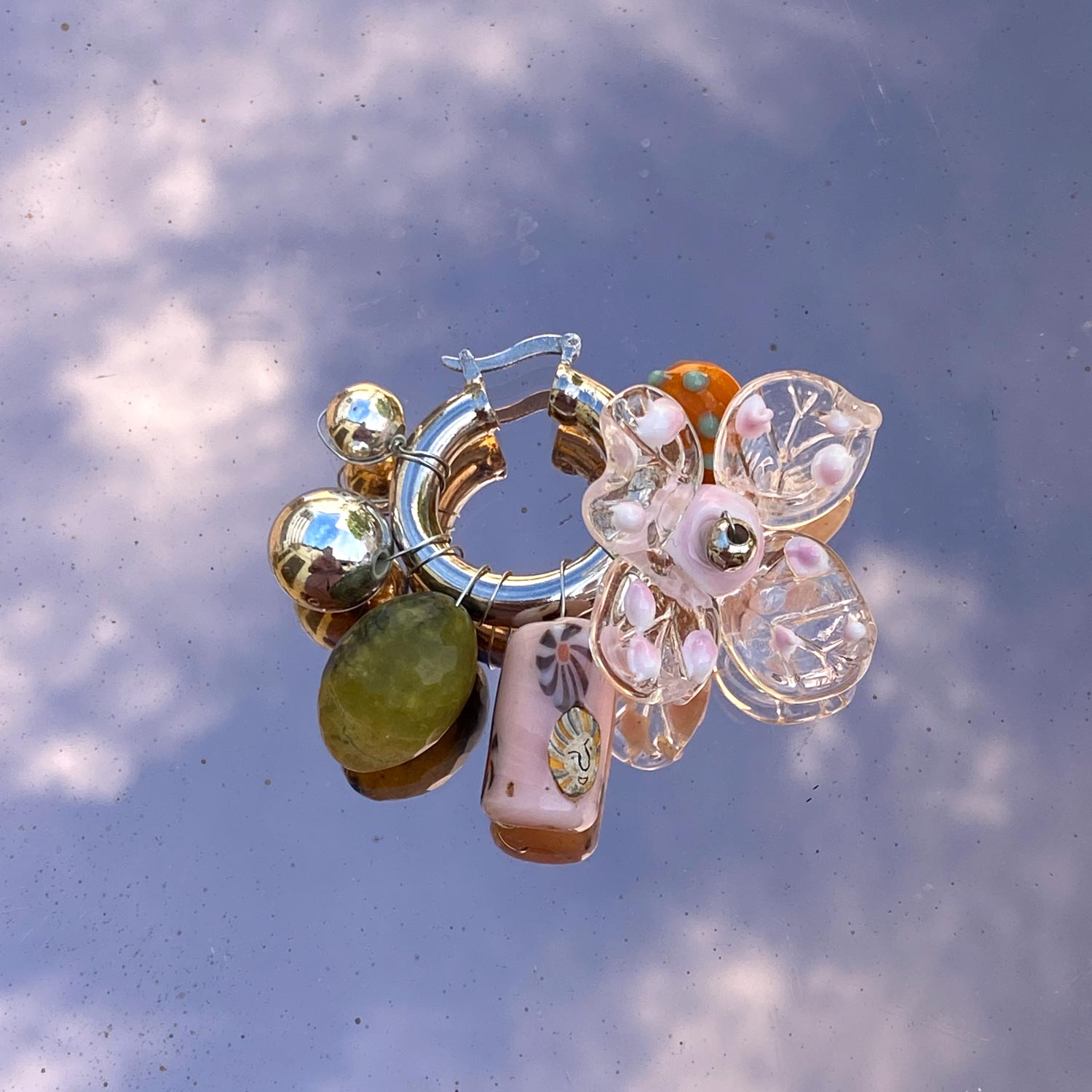 Flora single earring - silver 